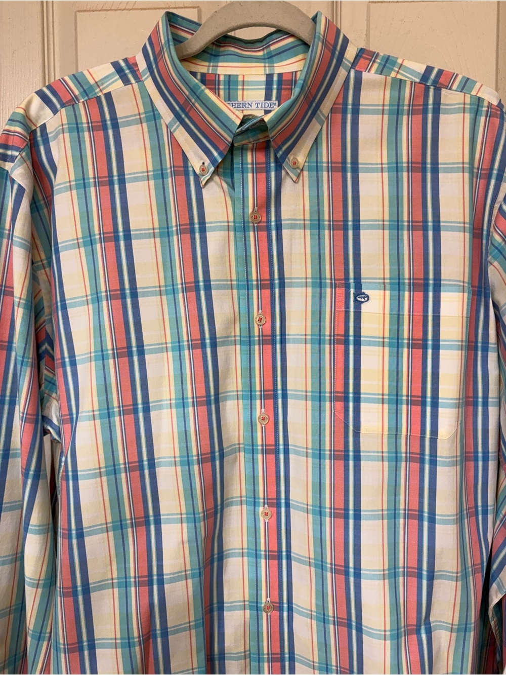 Southern Tide Multicolor Plaid Button Down Shirt XL Cotton